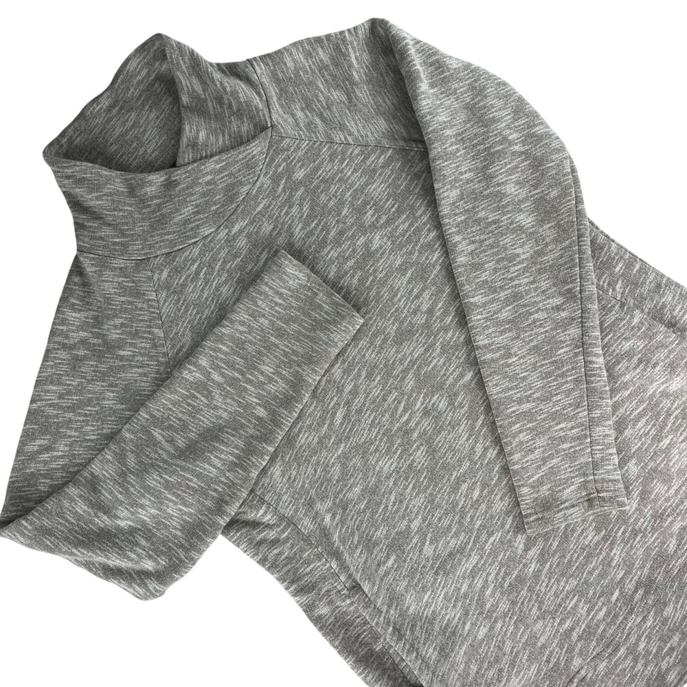 Prana Pullover Sweatshirt Womens‎ Large Gray Space Dye Cowl Neck Knit
